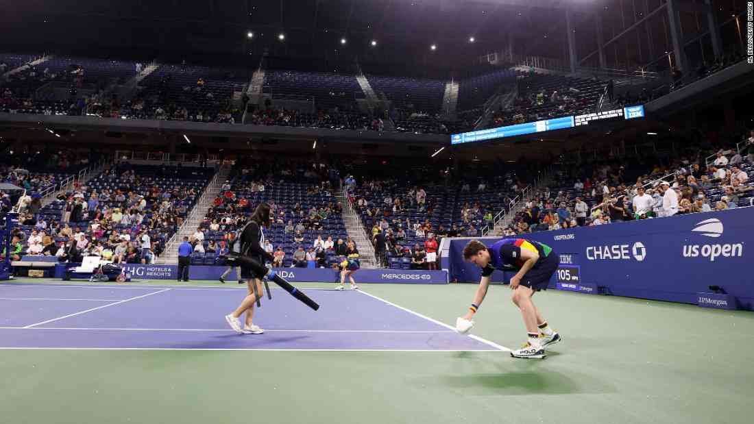 Rain suspends women's tennis match at US Open as floodgate closed